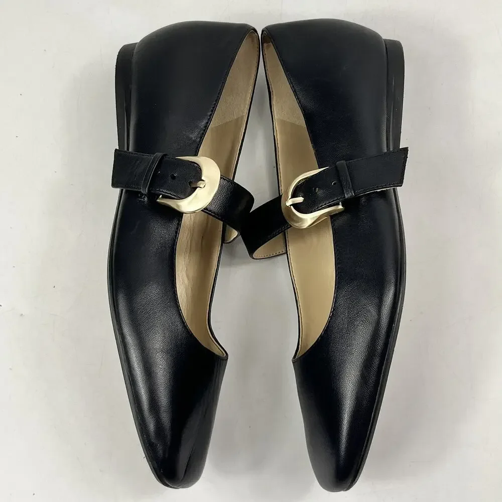 27 Edit Naturalizer Womens Carter Mary Jane Flats Sz6.5 M Black Leather Buckle